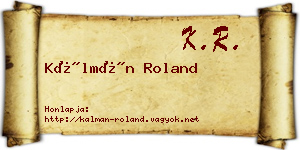 Kálmán Roland névjegykártya