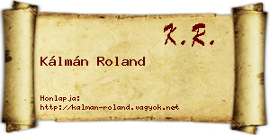 Kálmán Roland névjegykártya